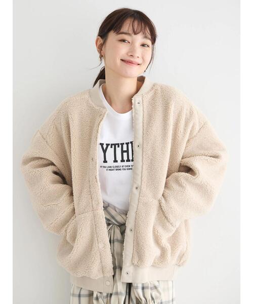 AMERICAN HOLIC（アメリカンホリック）の「ボアショートブルゾン（その他アウター・レディース・ブラウン/ライトベージュ・L/M）」の4枚目の写真