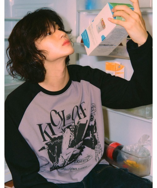 【セール】A'GEM/9 × .kom『NASTYKICK/NS+K/ナスティーキック』Pitchy Raglan Longsleeve/ラグラン切り替え長袖Tシャツ（Tシャツ/カットソー）｜NASTY KICK（ナスティーキック）