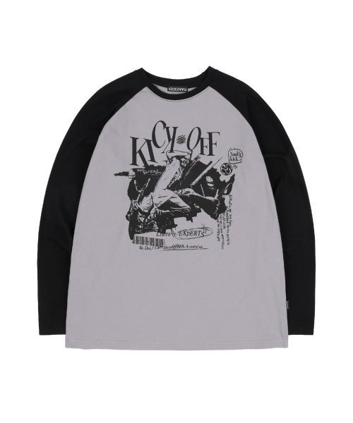 NASTY KICK(ナスティーキック)の「A'GEM/9 × .kom『NASTYKICK/NS+K/ナスティーキック』Pitchy Raglan Longsleeve/ラグラン切り替え長袖Tシャツ(Tシャツ/カットソー・メンズ・ブラック/ライトブルー/アイボリー・L)」の9枚目の写真
