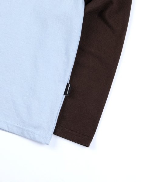 NASTY KICK(ナスティーキック)の「A'GEM/9 × .kom『NASTYKICK/NS+K/ナスティーキック』Pitchy Raglan Longsleeve/ラグラン切り替え長袖Tシャツ(Tシャツ/カットソー・メンズ・ブラック/ライトブルー/アイボリー・L)」の7枚目の写真