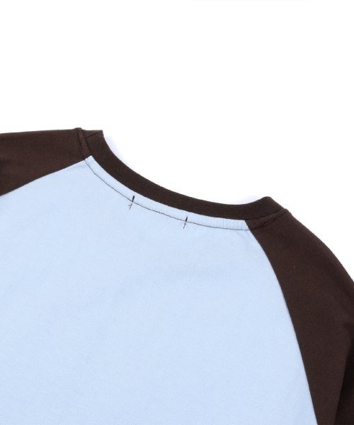 NASTY KICK(ナスティーキック)の「A'GEM/9 × .kom『NASTYKICK/NS+K/ナスティーキック』Pitchy Raglan Longsleeve/ラグラン切り替え長袖Tシャツ(Tシャツ/カットソー・メンズ・ブラック/ライトブルー/アイボリー・L)」の8枚目の写真