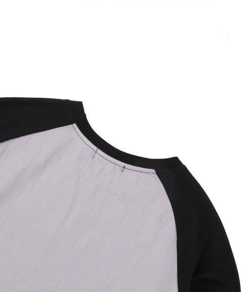 NASTY KICK(ナスティーキック)の「A'GEM/9 × .kom『NASTYKICK/NS+K/ナスティーキック』Pitchy Raglan Longsleeve/ラグラン切り替え長袖Tシャツ(Tシャツ/カットソー・メンズ・ブラック/ライトブルー/アイボリー・L)」の13枚目の写真