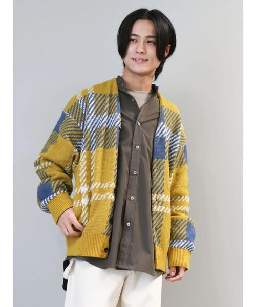 BEVERLY HILLS POLO CLUB（ビバリーヒルズポロクラブ）の「【別注】BHPC モヘヤタッチチェックニットカーディガン（カーディガン/ボレロ・レディース・ネイビー/ブラウン/マスタード・FREE）」の10枚目の写真