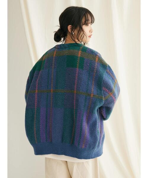 BEVERLY HILLS POLO CLUB（ビバリーヒルズポロクラブ）の「【別注】BHPC モヘヤタッチチェックニットカーディガン（カーディガン/ボレロ・レディース・ネイビー/ブラウン/マスタード・FREE）」の22枚目の写真