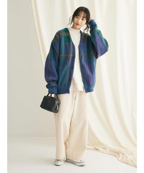 BEVERLY HILLS POLO CLUB（ビバリーヒルズポロクラブ）の「【別注】BHPC モヘヤタッチチェックニットカーディガン（カーディガン/ボレロ・レディース・ネイビー/ブラウン/マスタード・FREE）」の17枚目の写真