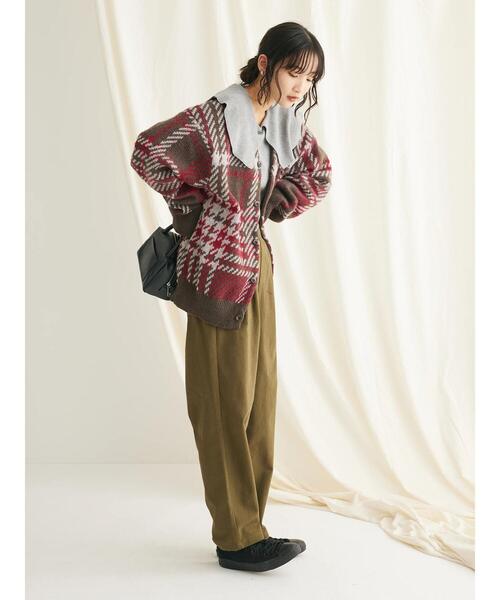 BEVERLY HILLS POLO CLUB（ビバリーヒルズポロクラブ）の「【別注】BHPC モヘヤタッチチェックニットカーディガン（カーディガン/ボレロ・レディース・ネイビー/ブラウン/マスタード・FREE）」の13枚目の写真