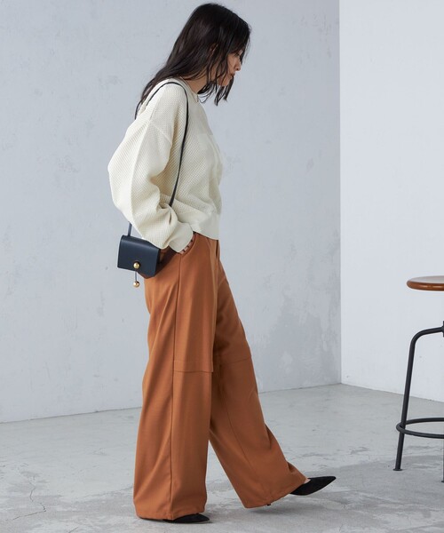 セール】〈手洗い可能〉透かし編み ロゴ プルオーバー（ニット