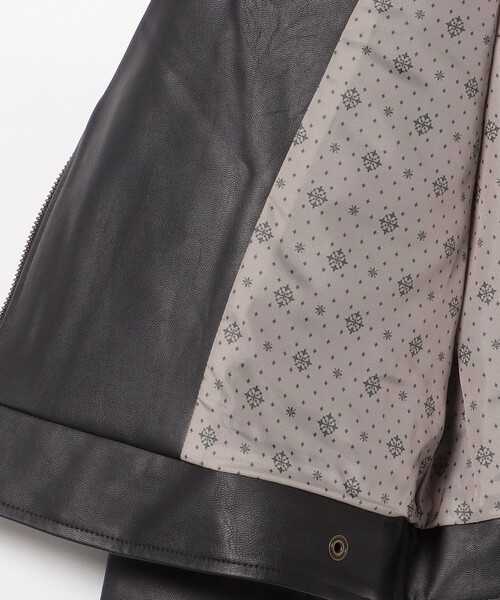 BEAMS HEART(ビームスハート)の「BEAMS HEART / フェイクレザー ノーカラーブルゾン(ライダースジャケット・レディース・ブラック・MEDIUM/SMALL)」の13枚目の写真