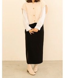 chocomee | button knit vest(ベスト)