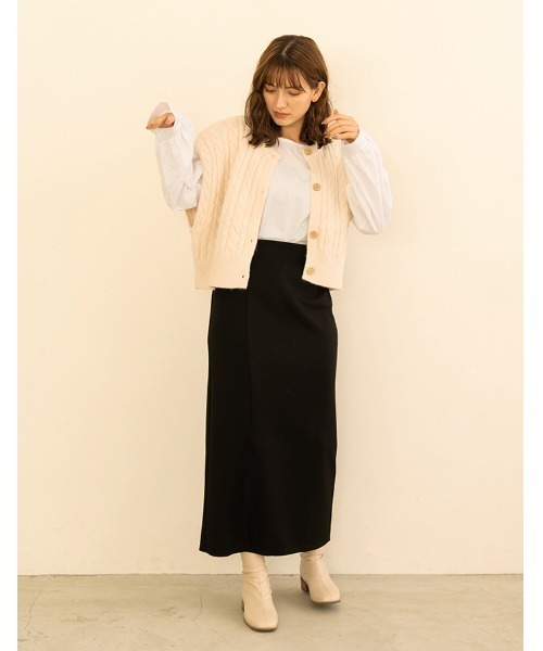 chocomee（チョコミー）の「button knit vest（ベスト・レディース・アイボリー/ベージュ・FREE）」の8枚目の写真