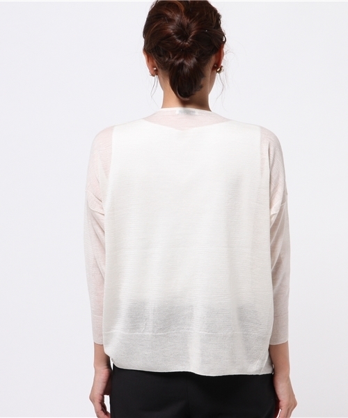 La TOTALITE（ラトータリテ）の「リネンコントッパーカーデ◆（カーディガン/ボレロ・レディース・ネイビー/イエロー/ホワイト/ブラック/キャメル・FREE）」の7枚目の写真