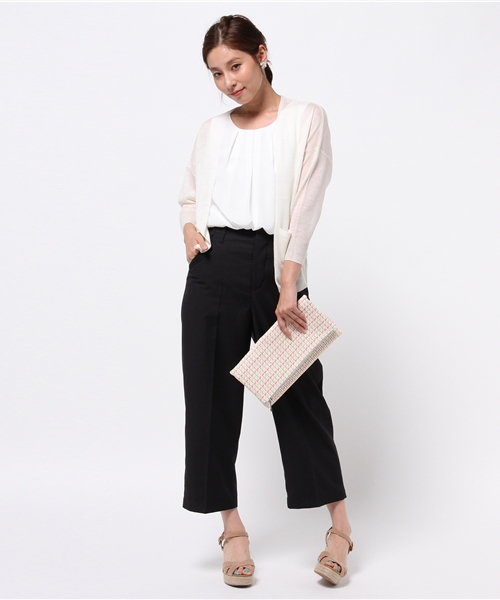 La TOTALITE（ラトータリテ）の「リネンコントッパーカーデ◆（カーディガン/ボレロ・レディース・ネイビー/イエロー/ホワイト/ブラック/キャメル・FREE）」の8枚目の写真