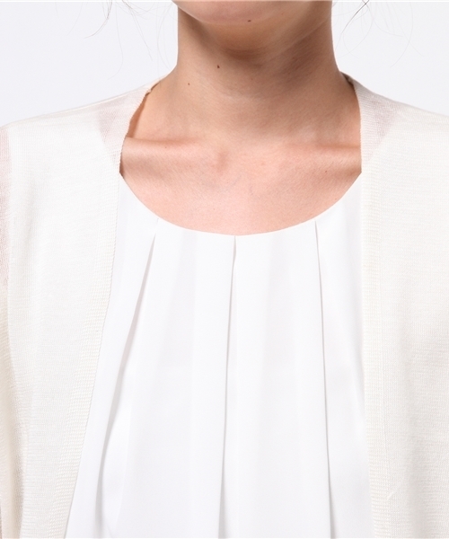 La TOTALITE（ラトータリテ）の「リネンコントッパーカーデ◆（カーディガン/ボレロ・レディース・ネイビー/イエロー/ホワイト/ブラック/キャメル・FREE）」の9枚目の写真