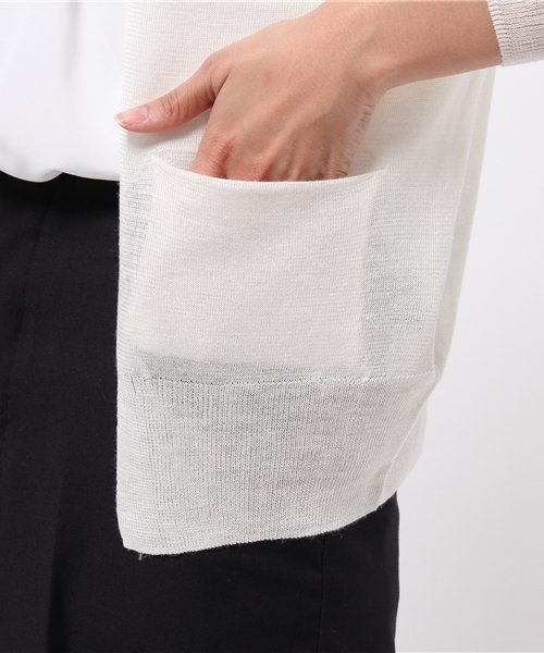 La TOTALITE（ラトータリテ）の「リネンコントッパーカーデ◆（カーディガン/ボレロ・レディース・ネイビー/イエロー/ホワイト/ブラック/キャメル・FREE）」の11枚目の写真