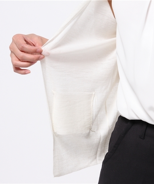 La TOTALITE（ラトータリテ）の「リネンコントッパーカーデ◆（カーディガン/ボレロ・レディース・ネイビー/イエロー/ホワイト/ブラック/キャメル・FREE）」の12枚目の写真