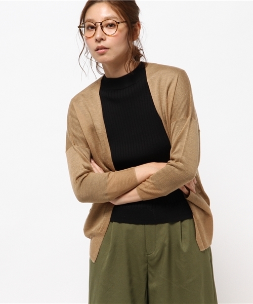 La TOTALITE（ラトータリテ）の「リネンコントッパーカーデ◆（カーディガン/ボレロ・レディース・ネイビー/イエロー/ホワイト/ブラック/キャメル・FREE）」の17枚目の写真