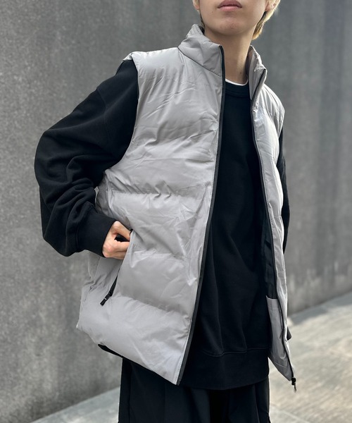 【CGERA様専用】セットアップXL，ダウンベストL アールイー] 中綿 ダウンベスト メンズ 大きいサイズ ナイロン 撥水