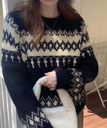 ノルディック」に該当するニット/セーター（ブルー・ネイビー/青色系
