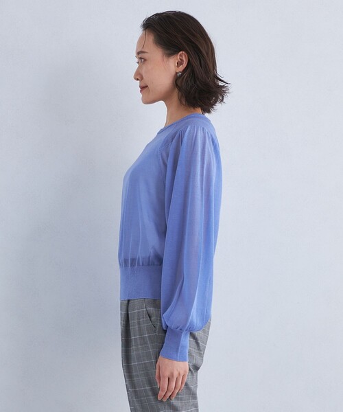 green label relaxing(グリーンレーベルリラクシング)の「Circ ギャザー クルーネック プルオーバー ニット(ニット/セーター・レディース・ライム/ベージュ/ライトブルー・FREE)」の13枚目の写真