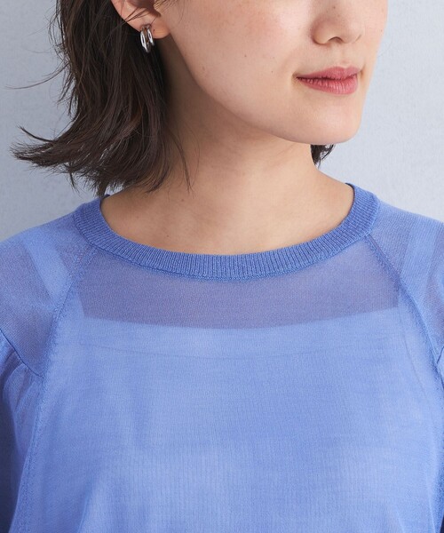 green label relaxing(グリーンレーベルリラクシング)の「Circ ギャザー クルーネック プルオーバー ニット(ニット/セーター・レディース・ライム/ベージュ/ライトブルー・FREE)」の15枚目の写真