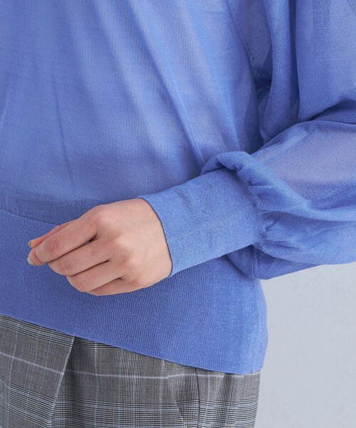 green label relaxing(グリーンレーベルリラクシング)の「Circ ギャザー クルーネック プルオーバー ニット(ニット/セーター・レディース・ライム/ベージュ/ライトブルー・FREE)」の16枚目の写真