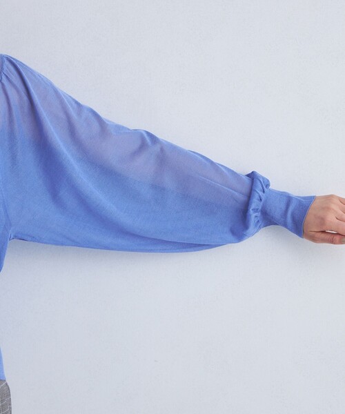 green label relaxing(グリーンレーベルリラクシング)の「Circ ギャザー クルーネック プルオーバー ニット(ニット/セーター・レディース・ライム/ベージュ/ライトブルー・FREE)」の17枚目の写真