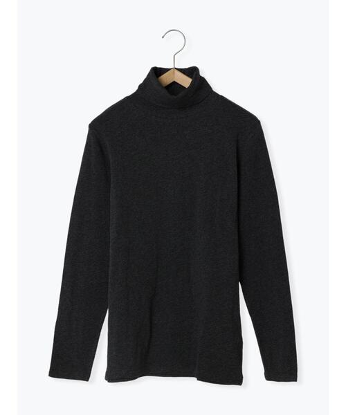 Samansa Mos2（サマンサ モスモス）の「【吸湿発熱】ベア天竺タートルネックカットソー（Tシャツ/カットソー・レディース・チャコールグレー/イエロー/ミント/キナリ・F）」の5枚目の写真