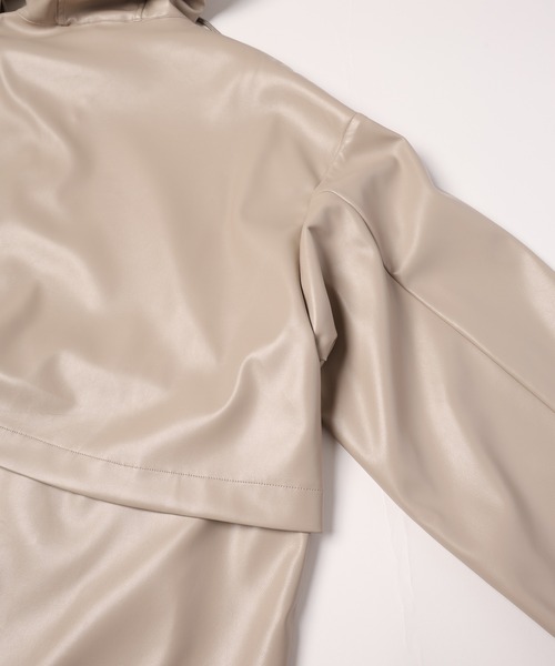 CULLNI（クルニ）の「24-SS-045B / Faux Leather Layered half coat