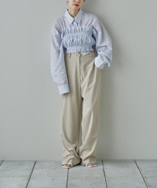 TODAYFUL（トゥデイフル）の「TODAYFUL　Easy Chambray Trousers イージーシャンブレートラウザーズ/12410718（その他パンツ・レディース・オートミール/ブラック・36/38）」の12枚目の写真