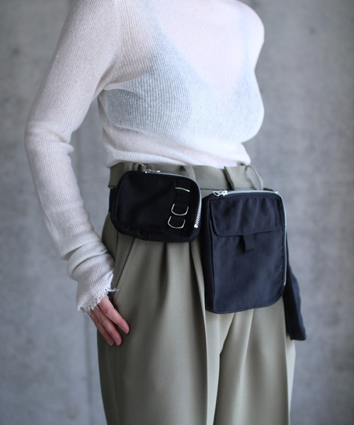 G.V.G.V.（ジーヴィージーヴィー）の「DETACHABLE POCKET BELT BAG（ボディバッグ/ウエストポーチ・レディース・ブラック/セージグリーン・ONE SIZE）」の3枚目の写真