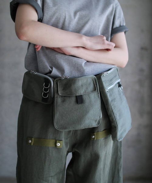G.V.G.V.（ジーヴィージーヴィー）の「DETACHABLE POCKET BELT BAG（ボディバッグ/ウエストポーチ・レディース・ブラック/セージグリーン・ONE SIZE）」の9枚目の写真