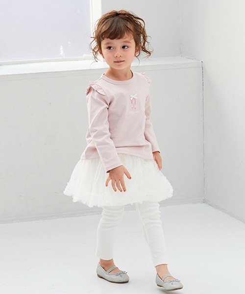 petit main（プティマイン）の「【リンク】レギンスつきチュールスカート(キッズ)（スカート・キッズ・ライトグリーン/アイボリー/ライトピンク・80ｃｍ/90cm/110cm/100cm/120cm/130cm）」の2枚目の写真