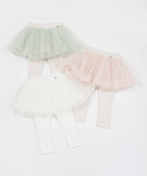 petit main（プティマイン）の「【リンク】レギンスつきチュールスカート(キッズ)（スカート・キッズ・ライトグリーン/アイボリー/ライトピンク・80ｃｍ/90cm/110cm/100cm/120cm/130cm）」の15枚目の写真