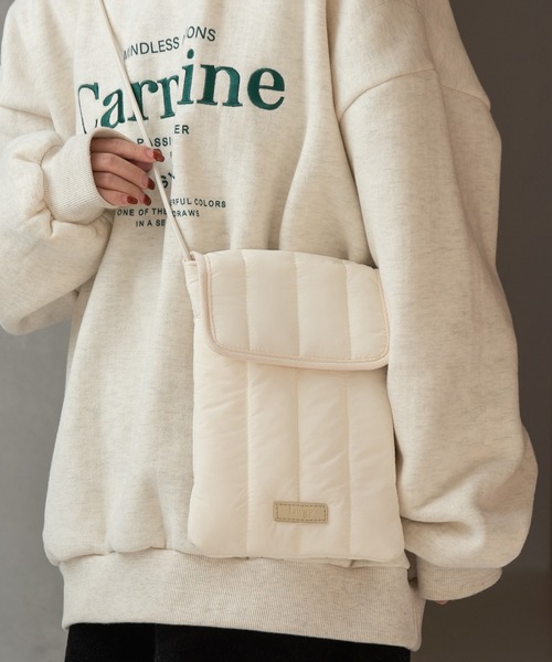 lawgy（ラウジー）の「quilting stitch point bag / キルティングステッチポイントバッグ（ショルダーバッグ・レディース・ブラック/イエロー系その他/アイボリー・FREE）」の2枚目の写真