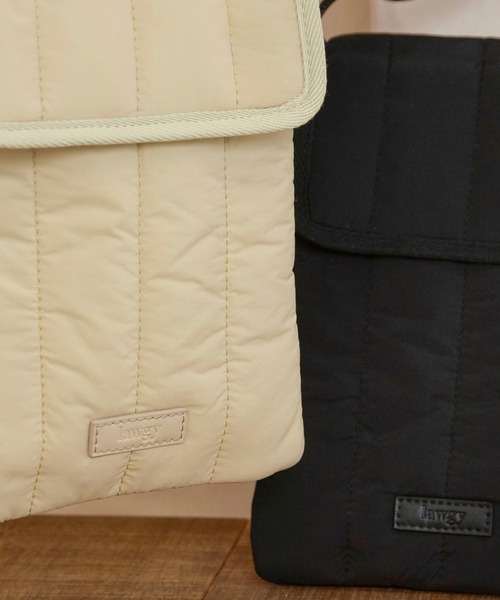 lawgy（ラウジー）の「quilting stitch point bag / キルティングステッチポイントバッグ（ショルダーバッグ・レディース・ブラック/イエロー系その他/アイボリー・FREE）」の14枚目の写真