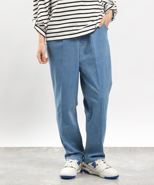 GLOBAL WORK Smile Seed Store（グローバルワーク スマイルシードストア）の「デニムタックテーパードパンツ/977003（デニムパンツ・レディース・ブルー系その他3/ブラック/ブルー系その他5/アイボリー・LARGE/X-LARGE/SMALL/MEDIUM）」の14枚目の写真