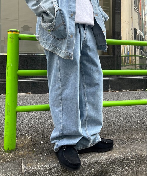 NO NEED（ノーニード）の「ワイドストレート デニムパンツ / セットアップ可能（デニムパンツ・メンズ・ブラック/ブルー/ホワイト・L/M）」の16枚目の写真