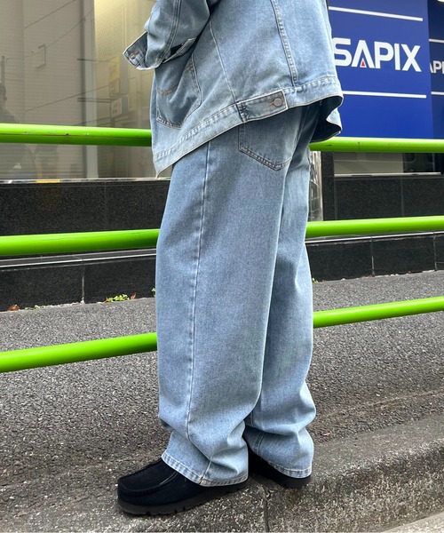 NO NEED（ノーニード）の「ワイドストレート デニムパンツ / セットアップ可能（デニムパンツ・メンズ・ブラック/ブルー/ホワイト・L/M）」の17枚目の写真