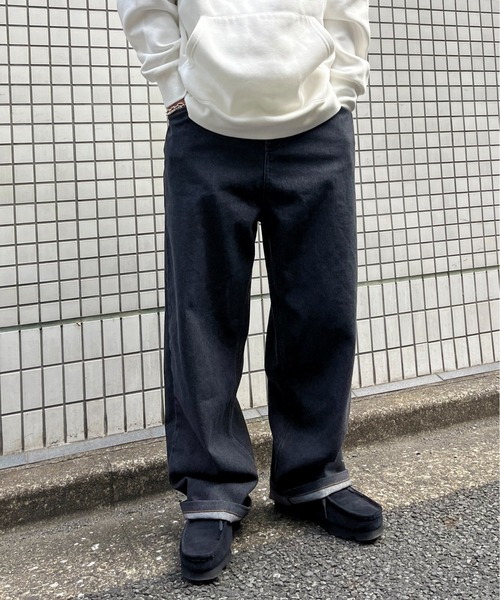 NO NEED（ノーニード）の「ワイドストレート デニムパンツ / セットアップ可能（デニムパンツ・メンズ・ブラック/ブルー/ホワイト・L/M）」の21枚目の写真