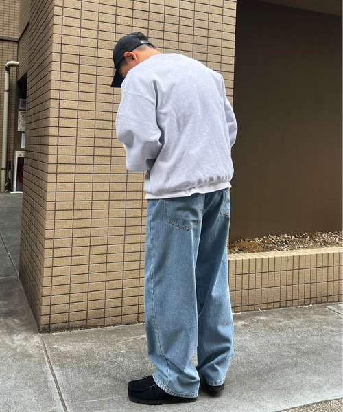 NO NEED（ノーニード）の「ワイドストレート デニムパンツ / セットアップ可能（デニムパンツ・メンズ・ブラック/ブルー/ホワイト・L/M）」の12枚目の写真