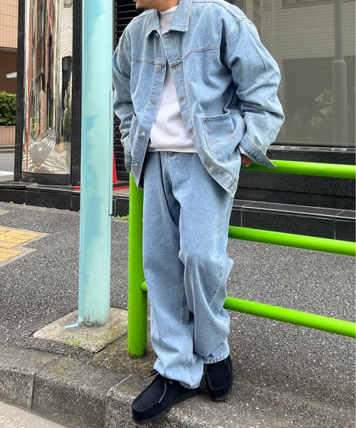 NO NEED（ノーニード）の「ワイドストレート デニムパンツ / セットアップ可能（デニムパンツ・メンズ・ブラック/ブルー/ホワイト・L/M）」の19枚目の写真