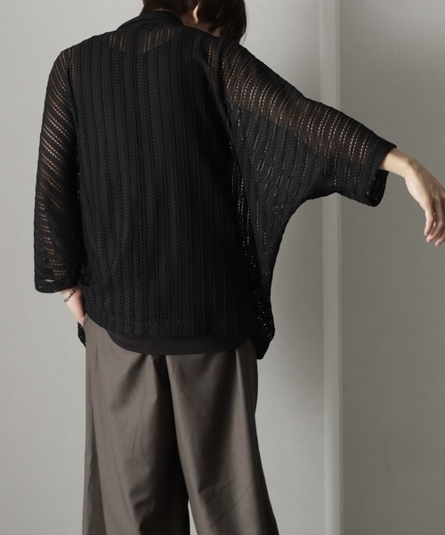 welise（ウェライズ）の「【welise/ウェライズ】リッチレースファブリック オーバーシアードルマンシャツ（シャツ/ブラウス・メンズ・ブラック/オフホワイト/ホワイト系その他/ブラック系その他・L/M/S）」の9枚目の写真