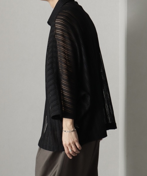 welise（ウェライズ）の「【welise/ウェライズ】リッチレースファブリック オーバーシアードルマンシャツ（シャツ/ブラウス・メンズ・ブラック/オフホワイト/ホワイト系その他/ブラック系その他・L/M/S）」の10枚目の写真