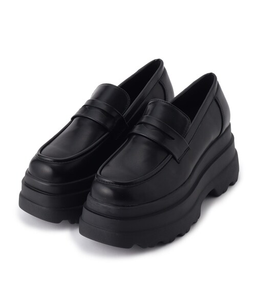 cs T&P(シーエスティーアンドピー)の「厚底2段ソールローファーパンプス(パンプス・レディース・ブラック系1/ホワイト/ブルー系2/ブラック・L/M/S/LL)」の5枚目の写真