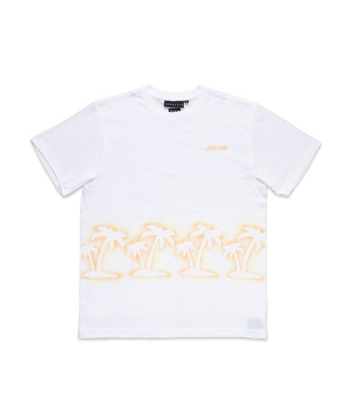muta marine（ムータ・マリン）の「ACANTHUS x muta MARINE Palm tree Stencil Tee（Tシャツ/カットソー・メンズ・ホワイト/ホワイト系その他/ホワイト×ブルー・ 8/7/6/4/8/5）」の3枚目の写真
