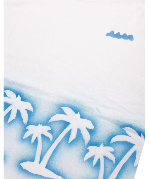 muta marine（ムータ・マリン）の「ACANTHUS x muta MARINE Palm tree Stencil Tee（Tシャツ/カットソー・メンズ・ホワイト/ホワイト系その他/ホワイト×ブルー・ 8/7/6/4/8/5）」の4枚目の写真