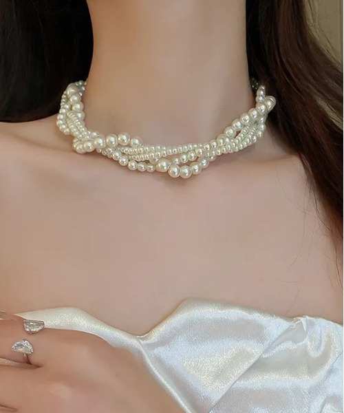 Port（ポート）の「フェイクパール クラシカル チョーカー / ネックレス_（チョーカー・レディース・ホワイト系その他2/ホワイト系その他4/ホワイト/ホワイト系その他/ホワイト系その他3・FREE）」の2枚目の写真