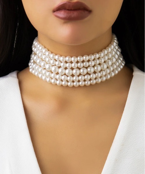Port（ポート）の「フェイクパール クラシカル チョーカー / ネックレス_（チョーカー・レディース・ホワイト系その他2/ホワイト系その他4/ホワイト/ホワイト系その他/ホワイト系その他3・FREE）」の3枚目の写真