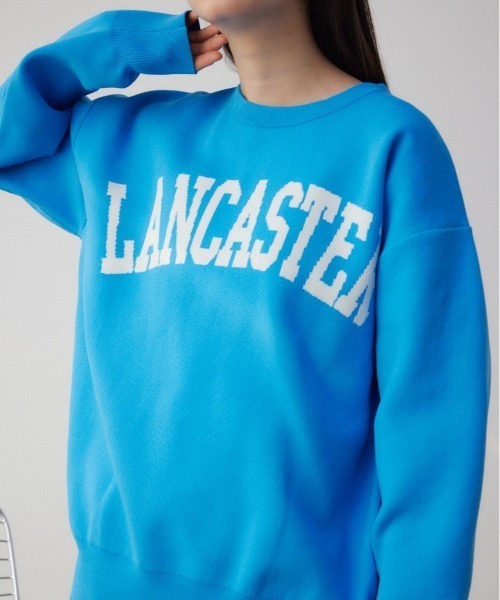 AZUL by moussy(アズールバイマウジー)の「アソートロゴスポンディッシュニット(ニット/セーター・レディース・ブルー/ブラック/ライトグレー・FREE)」の1枚目の写真