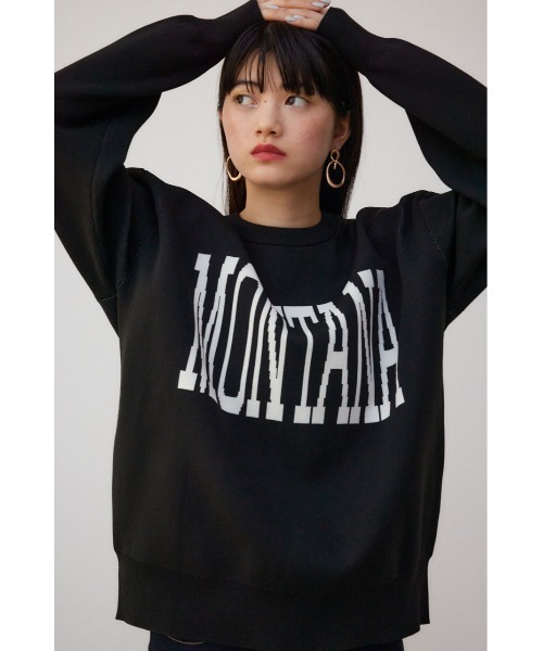 AZUL by moussy(アズールバイマウジー)の「アソートロゴスポンディッシュニット(ニット/セーター・レディース・ブルー/ブラック/ライトグレー・FREE)」の5枚目の写真